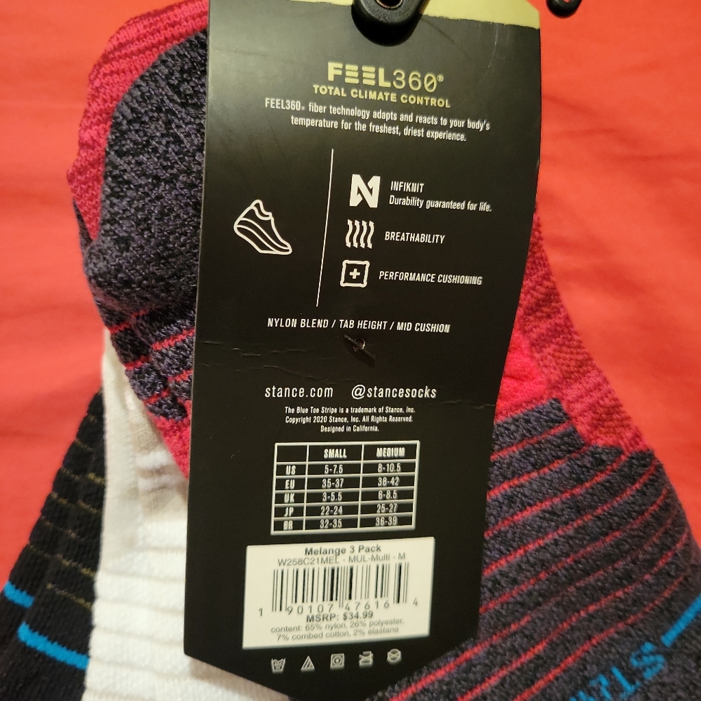 BNWT Women's Stance Performance Socks M (sz 8-10.5) - Picture 3 of 5